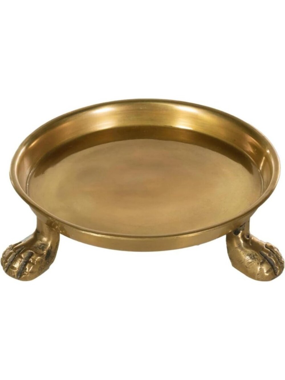 Elegant Gold Round Clawfoot Tray for Candles & Jewelry Display - Small Decor